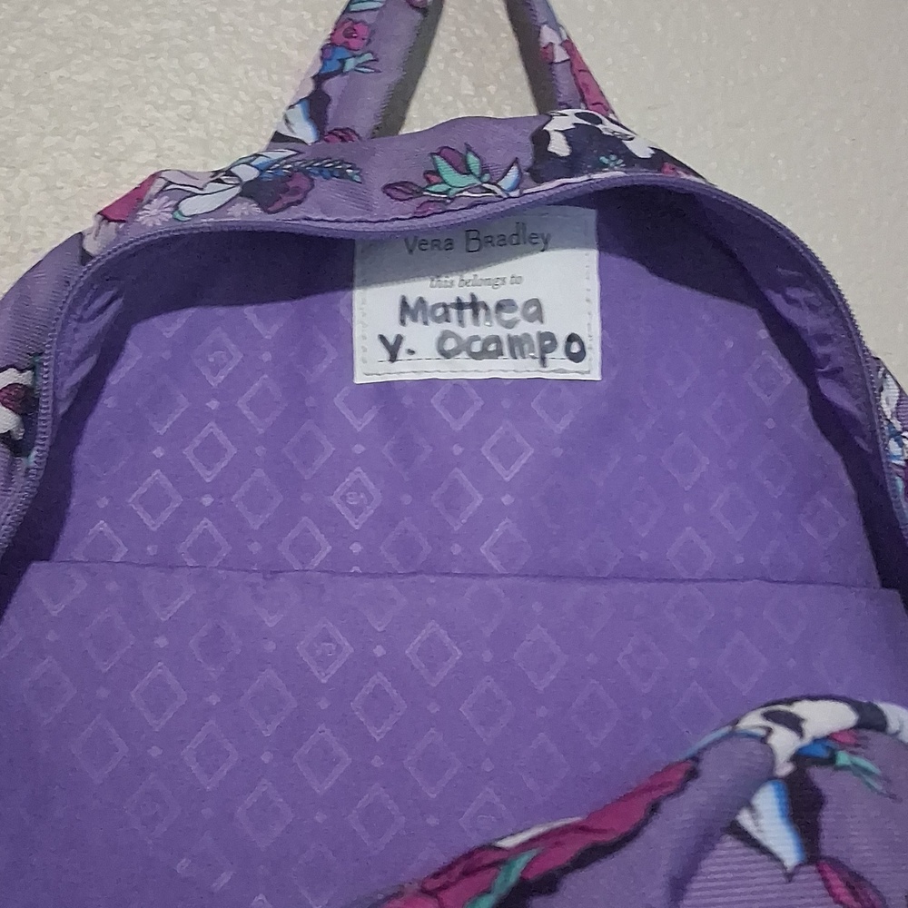 Vera Bradley Lavender Floral Backpack - Picture 7 of 10